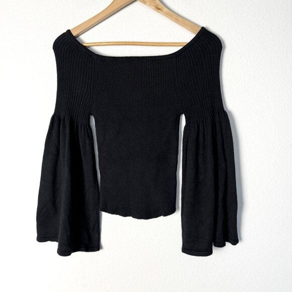Anthropologie Black Sweater Womens Small Witchy Whimsigoth Dark Fairy Magical - Picture 1 of 12